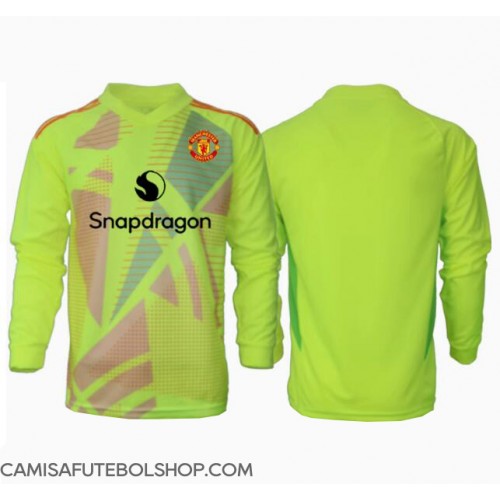 Camisa de time de futebol Manchester United Goleiro Replicas 2º Equipamento 2024-25 Manga Comprida